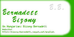 bernadett bizony business card